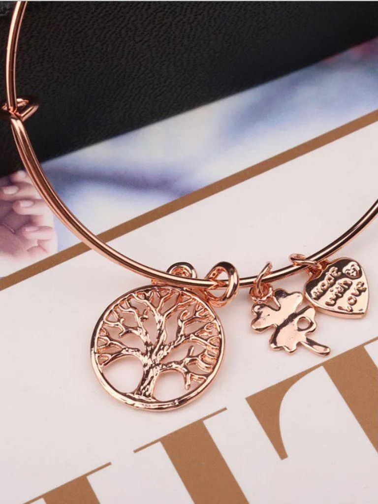 Round Charm Adjustable Bangle