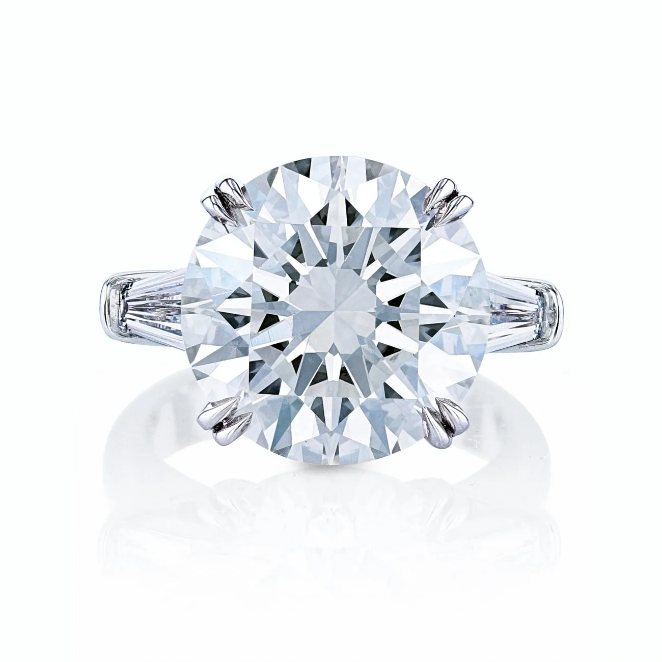 Round Cut 11.13 ct Platinum Diamond Engagement Ring (Pre-Order)
