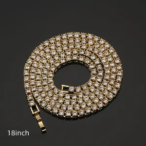 Round Cut Rhinestone Tennis Necklace High Hiphop Jewelry
