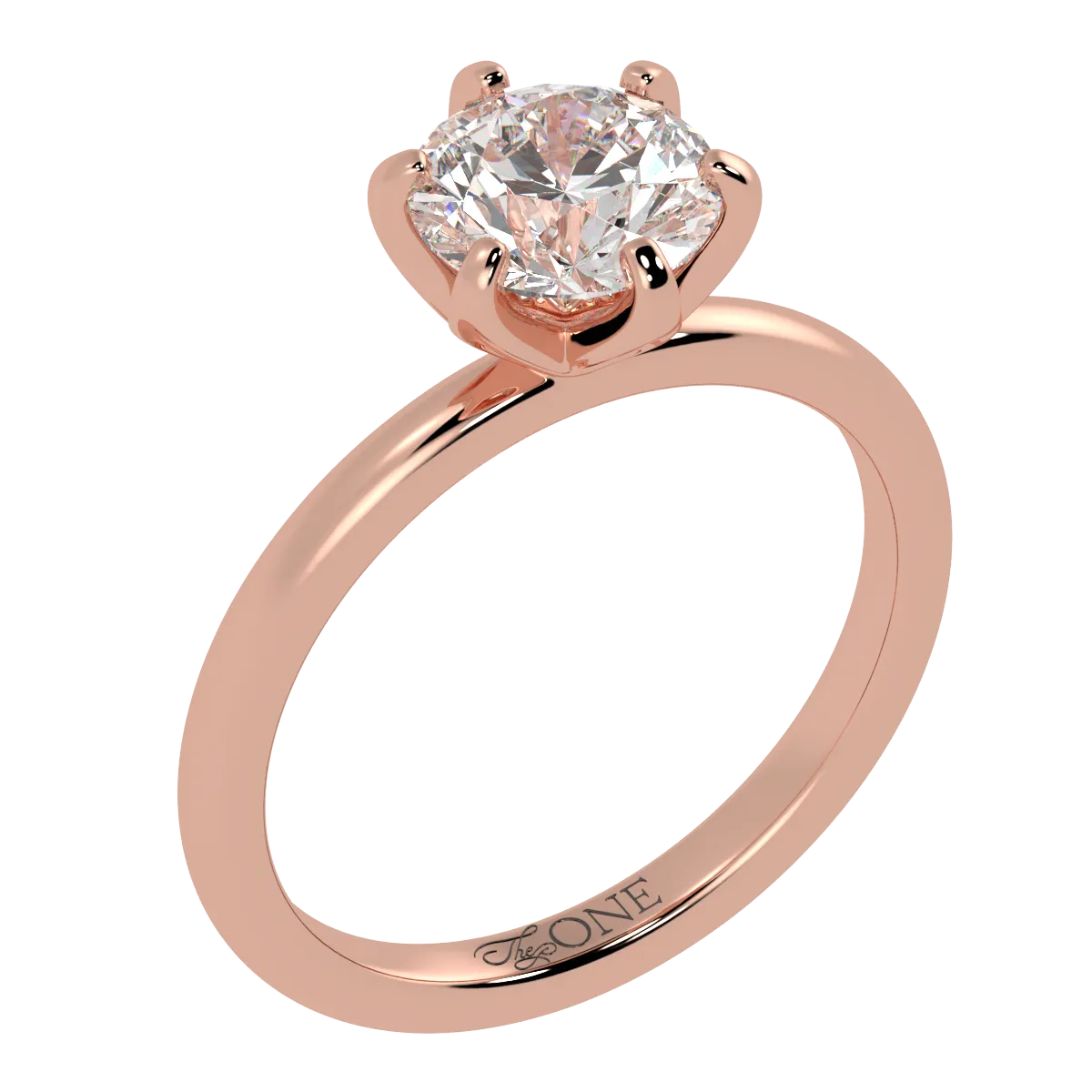 Round Petal Solitaire Engagement Ring