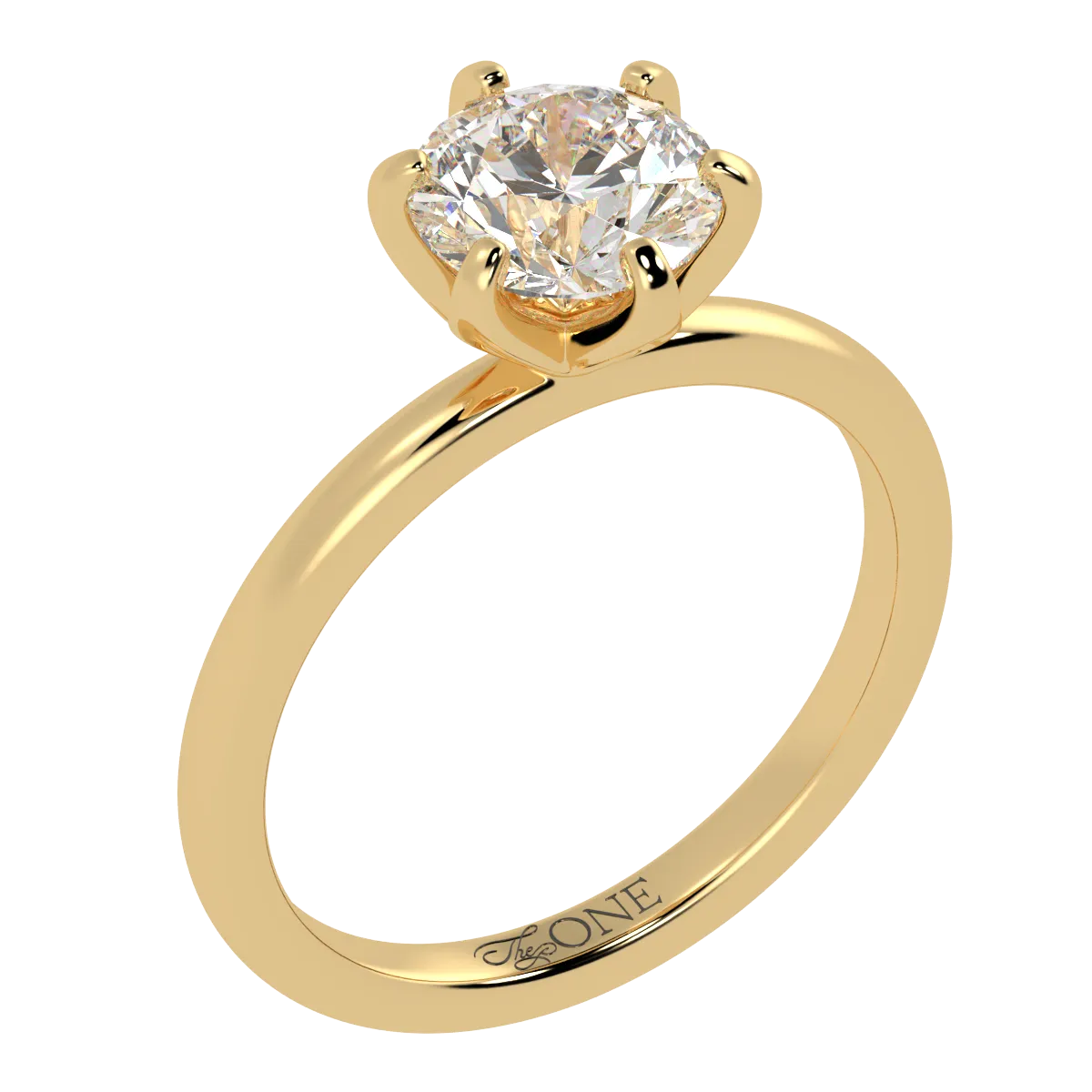 Round Petal Solitaire Engagement Ring