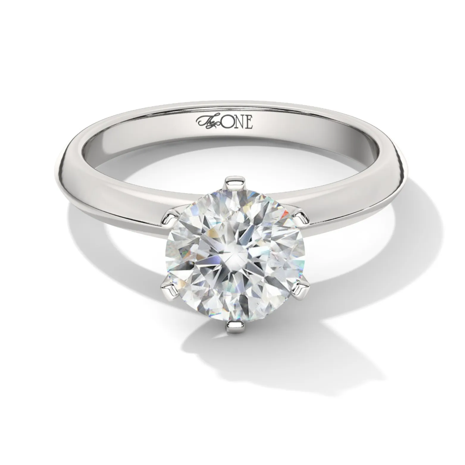Round Petal Solitaire Engagement Ring