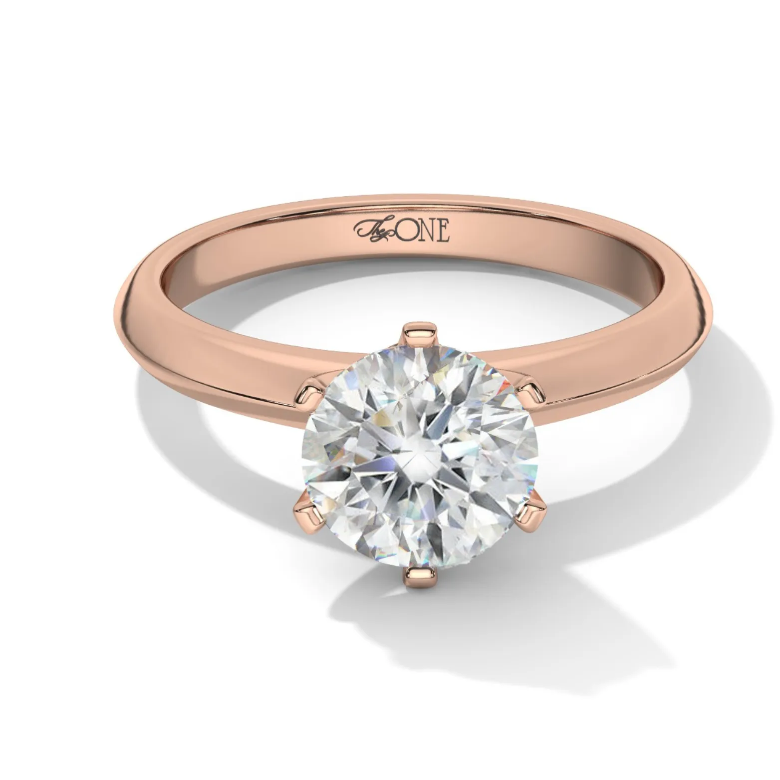 Round Petal Solitaire Engagement Ring