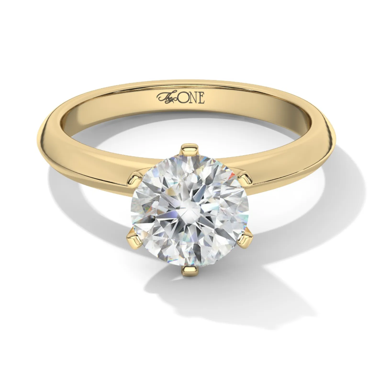 Round Petal Solitaire Engagement Ring