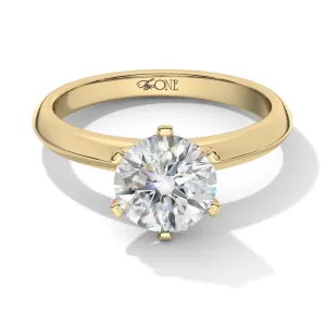 Round Petal Solitaire Engagement Ring