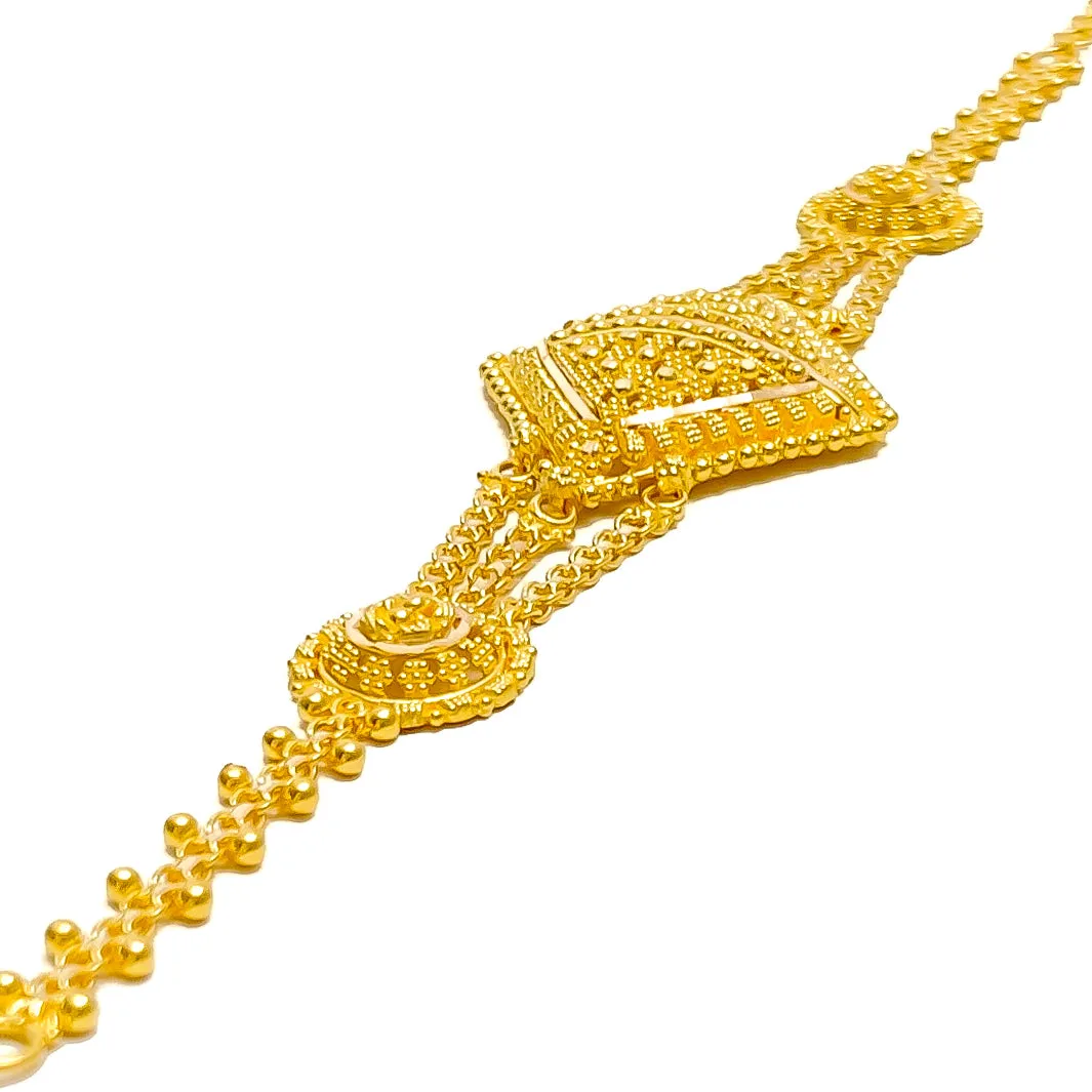 Royal Ethereal 22k Gold Semi-Statement Bracelet
