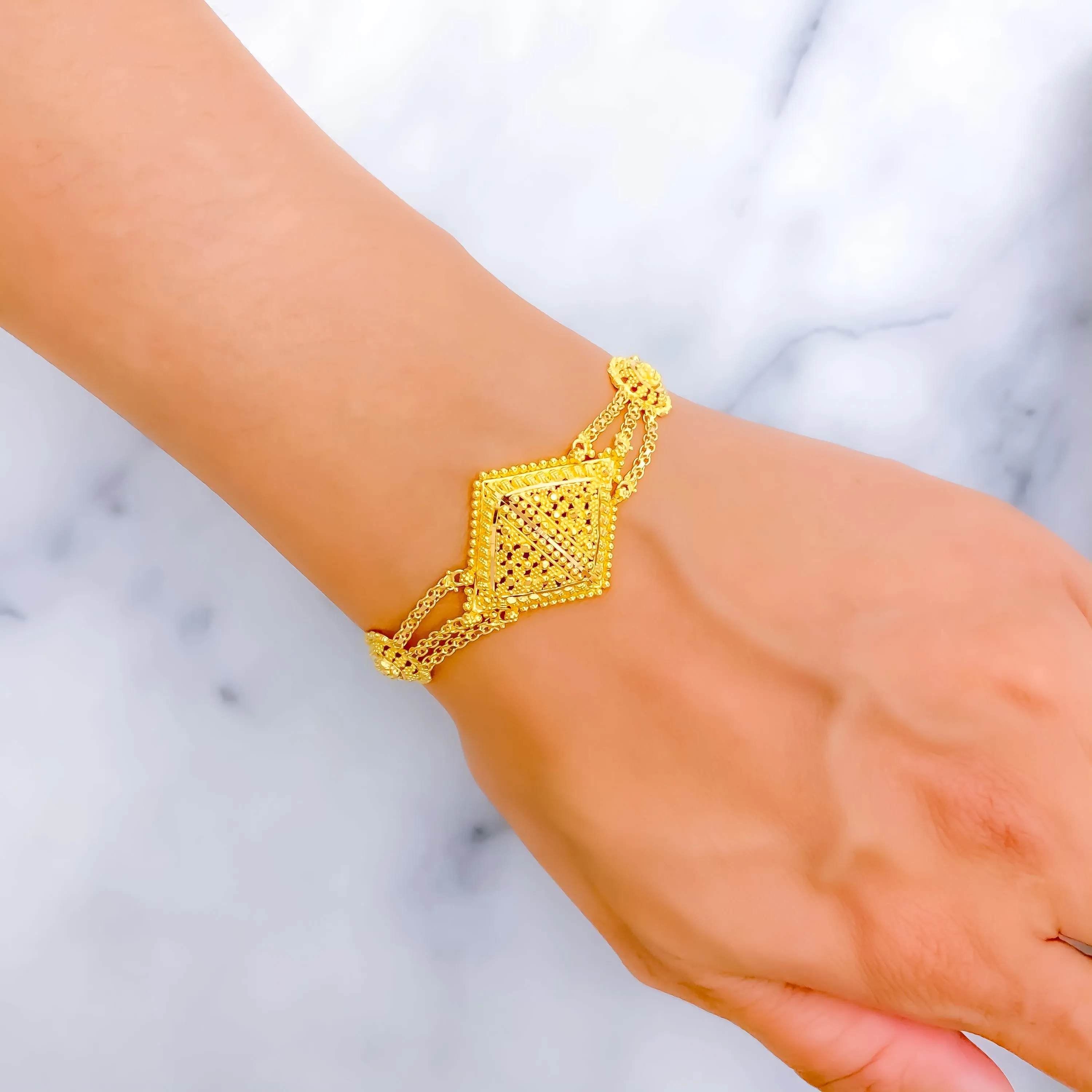 Royal Ethereal 22k Gold Semi-Statement Bracelet