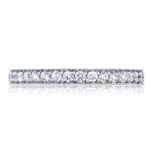 RoyalT Platinum Pavé Diamond Wedding Band Ring