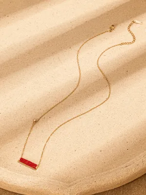 Ruby Red Rhinestone Pendant Women's Necklace