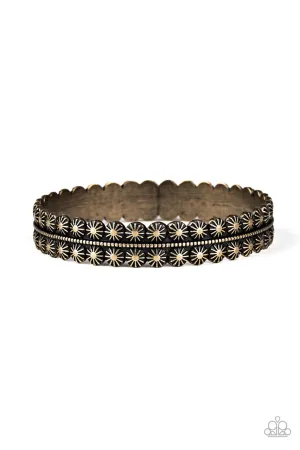 Rustic Relic - Brass - Studded Paparazzi Bangle Bracelet
