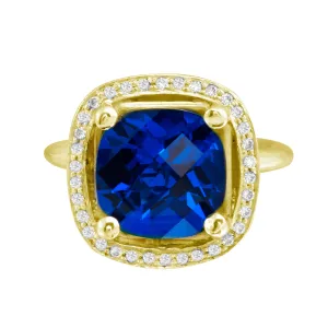 Sapphire and Diamond Halo Engagement Ring Setting