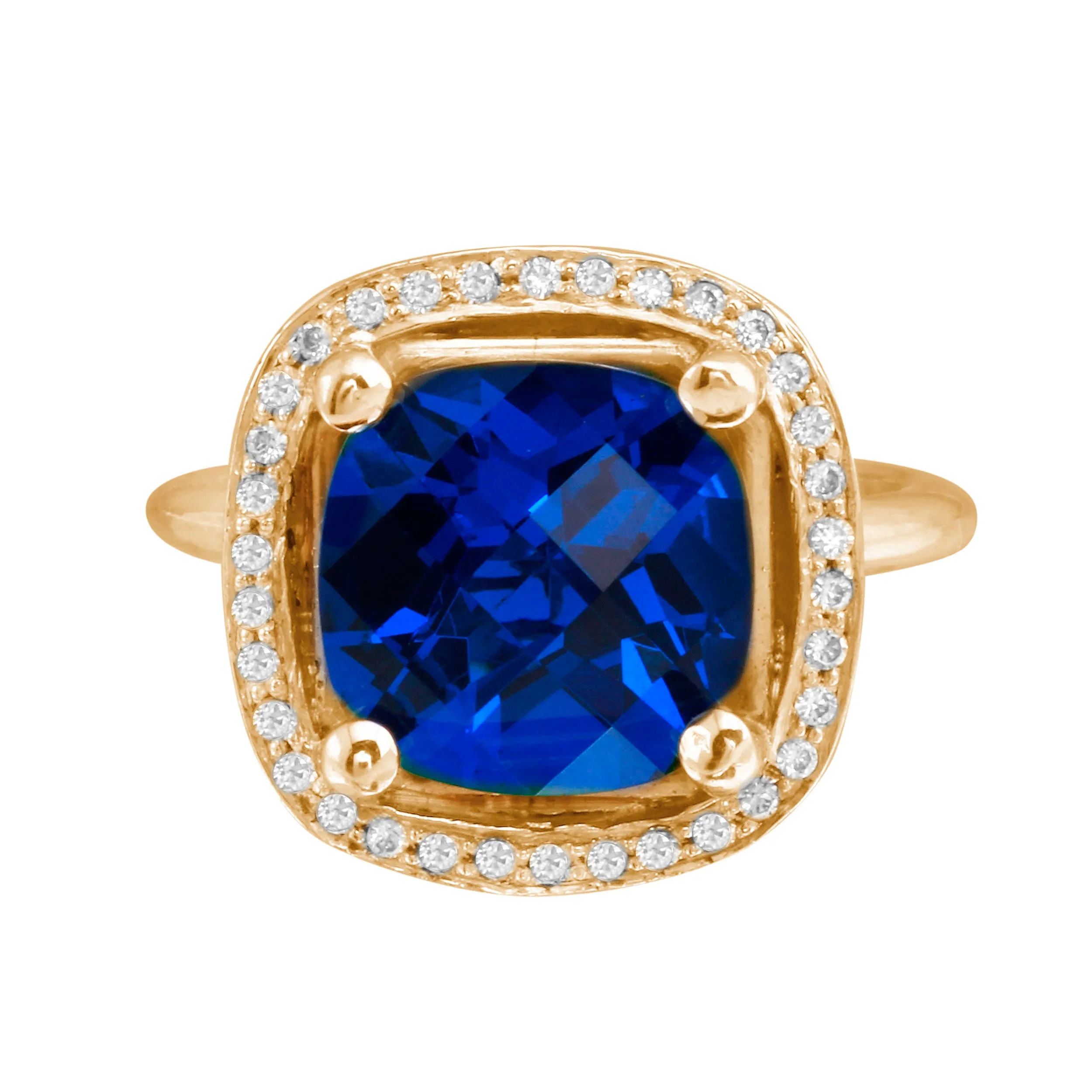 Sapphire and Diamond Halo Engagement Ring Setting
