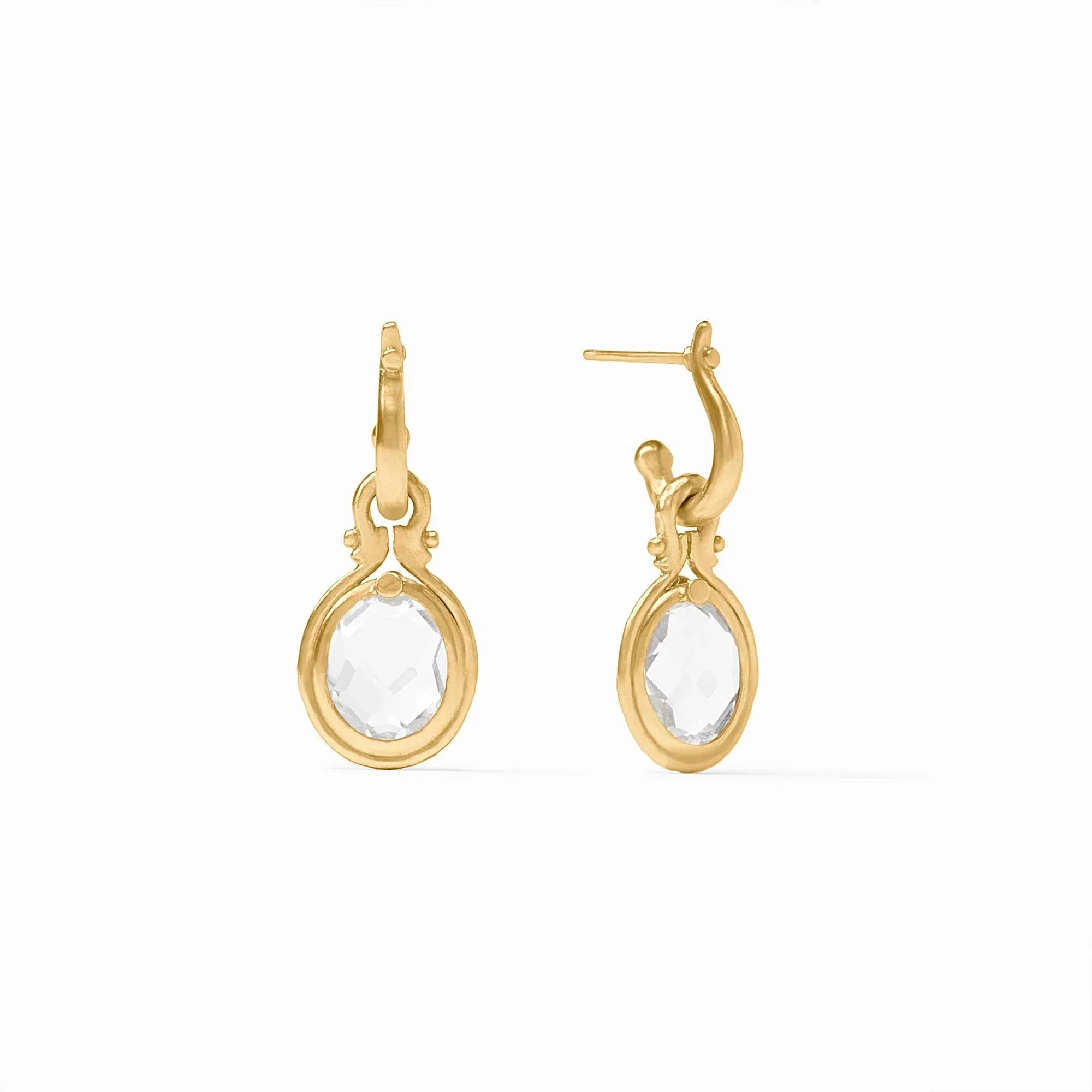 Saratoga Hoop & Charm Earring - Clear Crystal