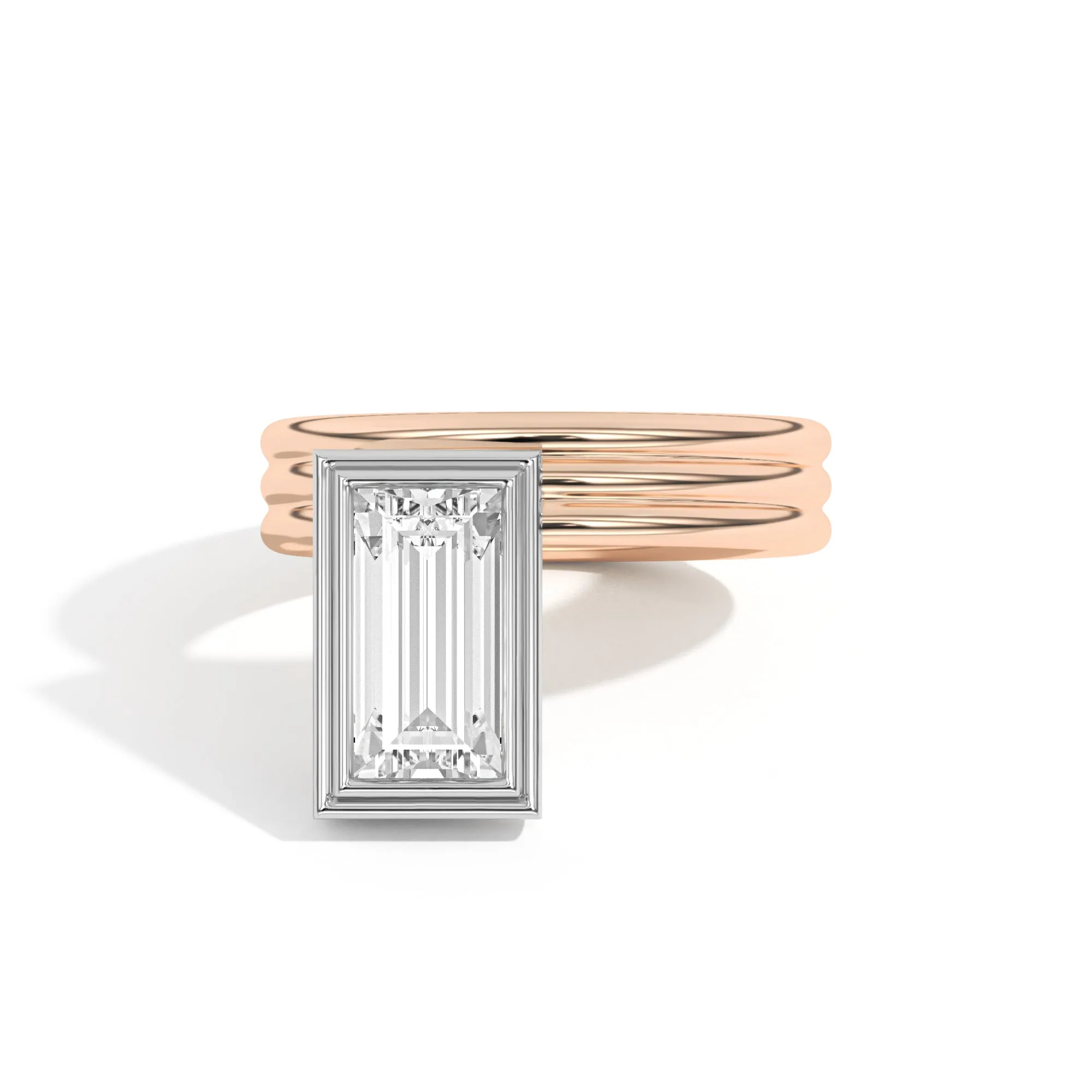 Scarpa Baguette Offset Double Bezel Ring