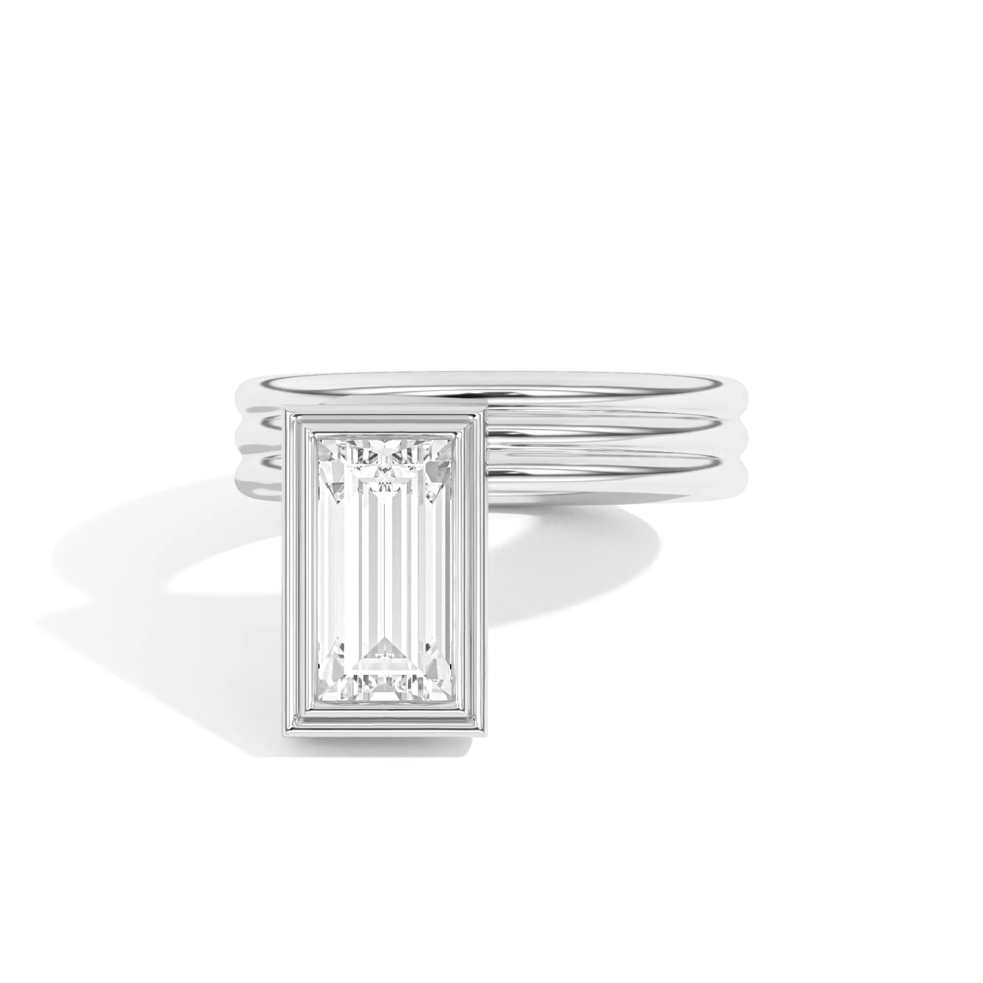 Scarpa Baguette Offset Double Bezel Ring