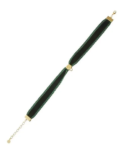 Selectable Happiness Velvet Ribbon Choker (Green)【Japan Jewelry】