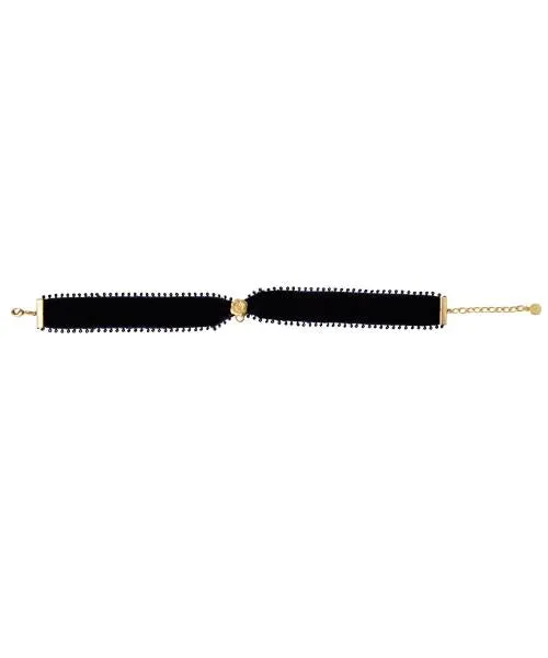 Selectable Happiness Velvet Ribbon Choker (Navy Blue)【Japan Jewelry】