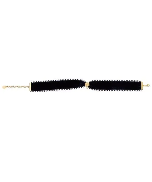 Selectable Happiness Velvet Ribbon Choker (Navy Blue)【Japan Jewelry】