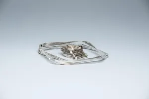 Seven Square Sterling Silver Bangles