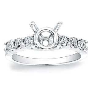 Shared Prong Round Brilliant Diamond Engagement Ring- 1/2ct tw