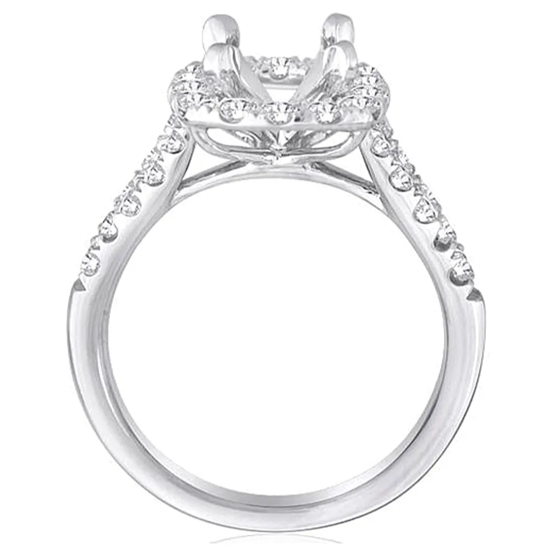 Signature Pave Split Shank Diamond Engagement Ring