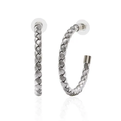 Silver And Pewter Braided Hoop