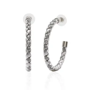 Silver And Pewter Braided Hoop
