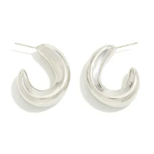 Silver Chunky Hoop Earrings
