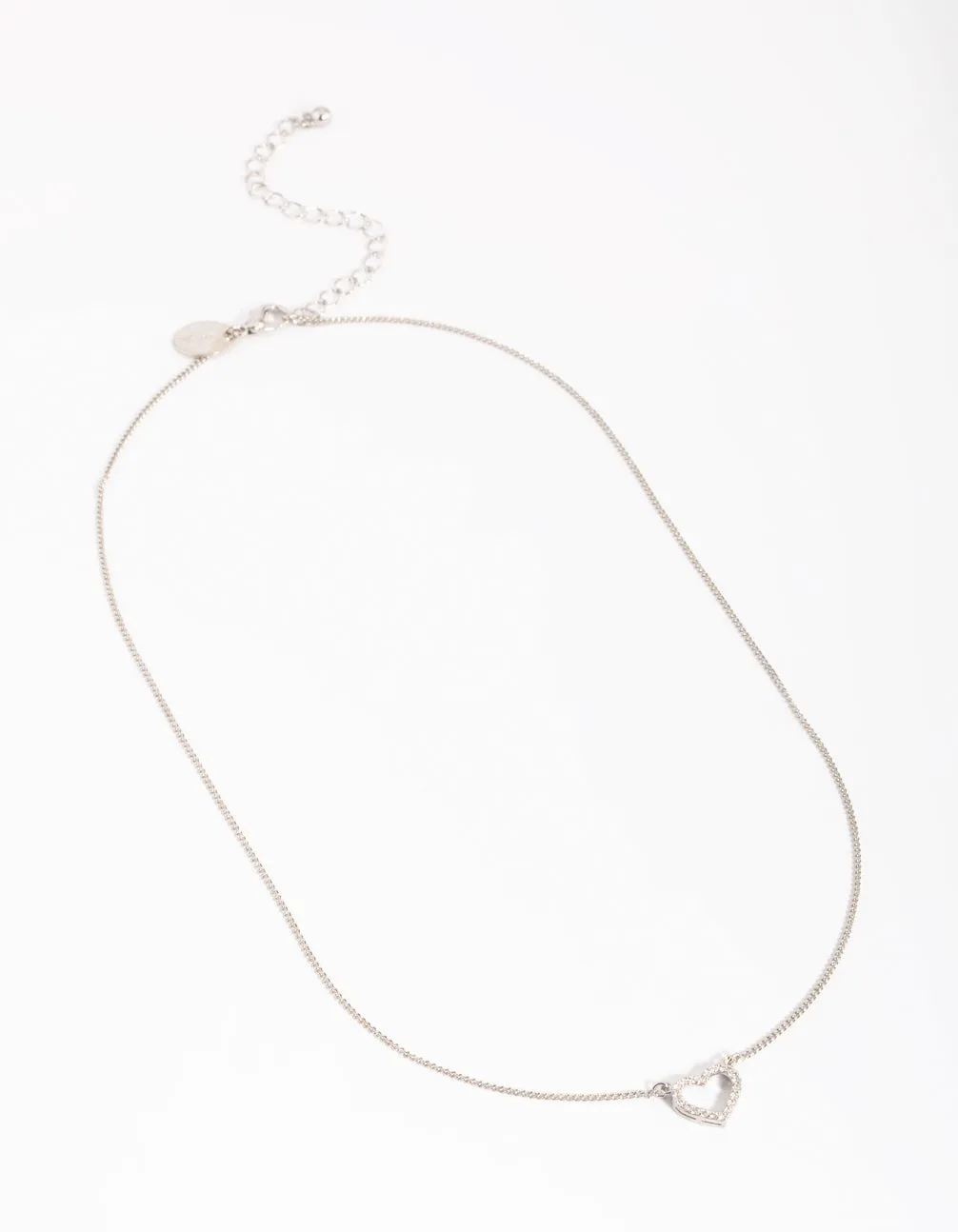 Silver Cubic Zirconia Heart Necklace