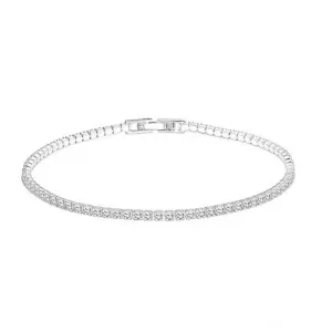 Silver Jewelry 18CM Tennis Bracelet 2mm Zirconia Anniversary Gift Real Sterling Silver Bangle Bracelets