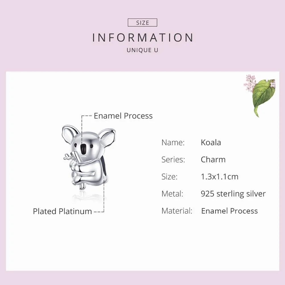 Silver Koala Bear Charm