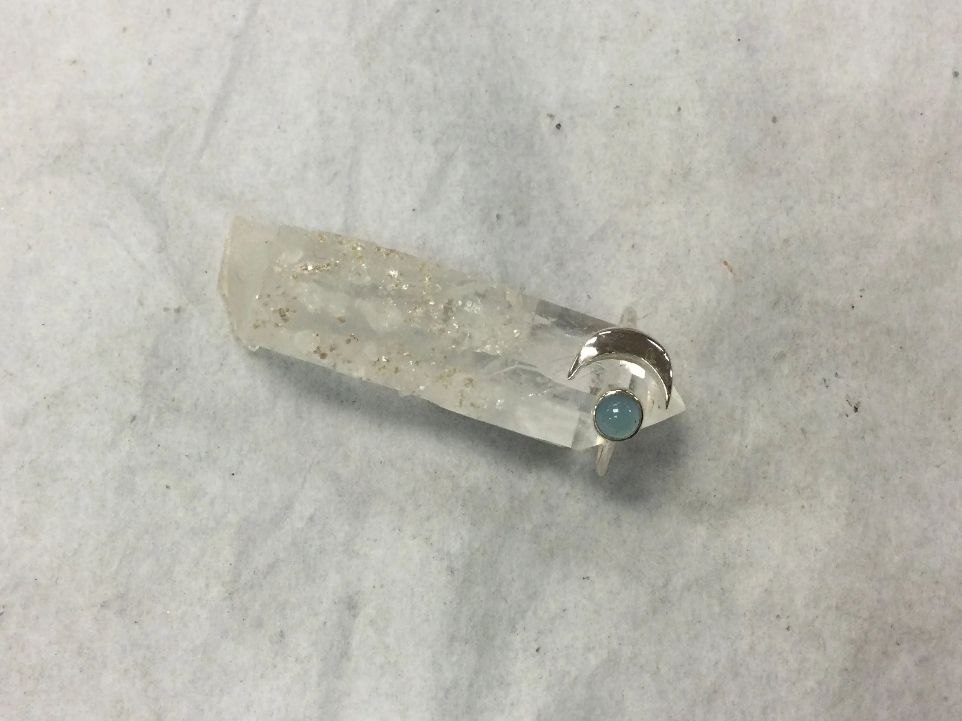 Silver Moon and Gemstone Ring (Various Stones)