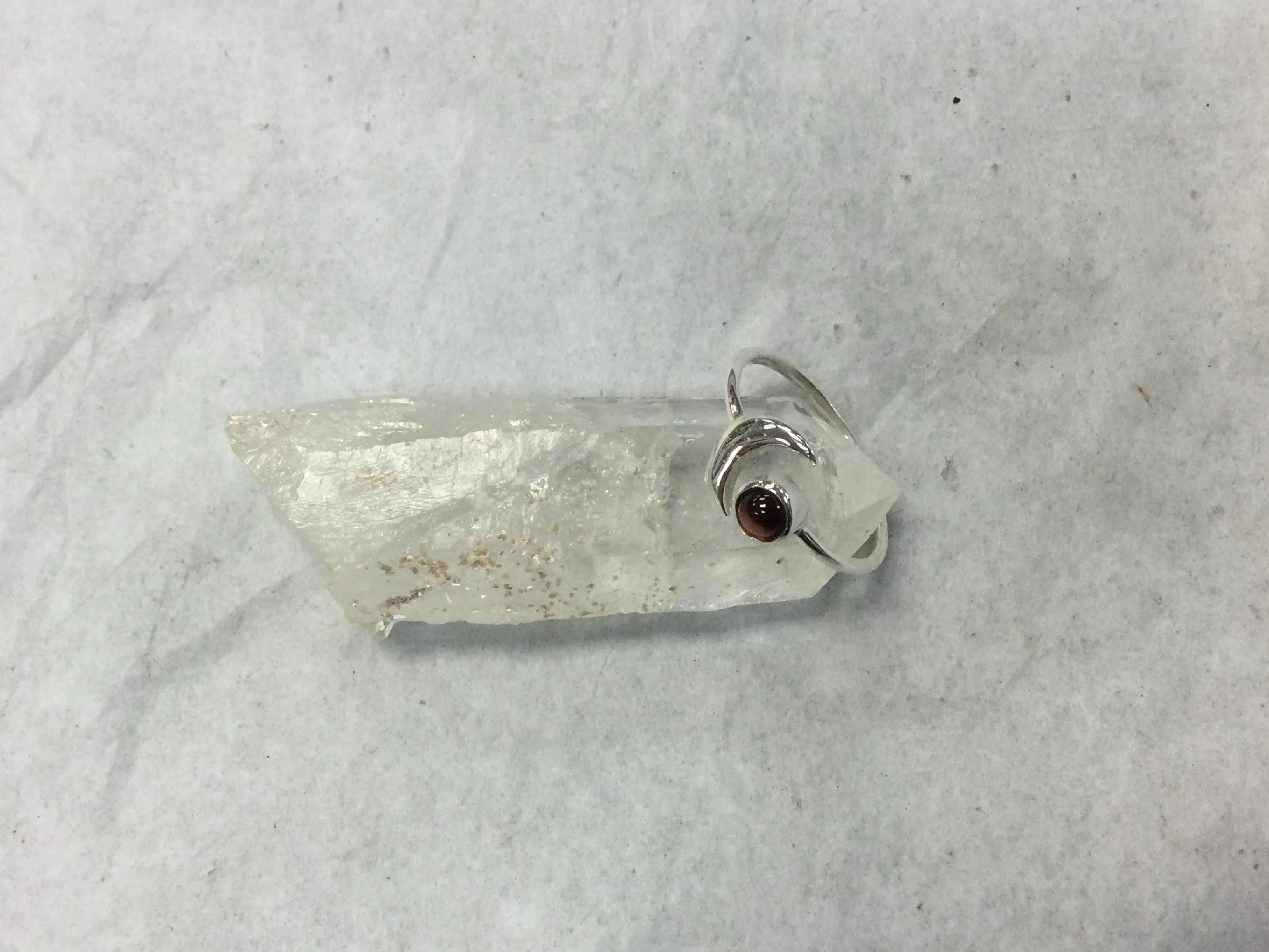 Silver Moon and Gemstone Ring (Various Stones)