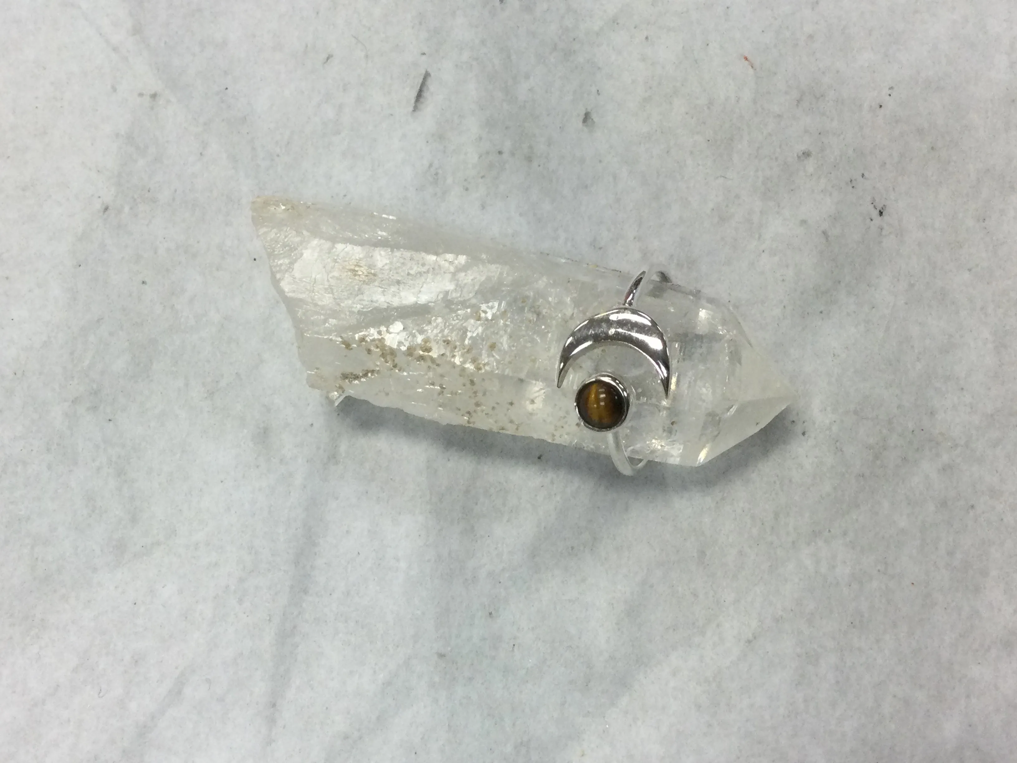 Silver Moon and Gemstone Ring (Various Stones)