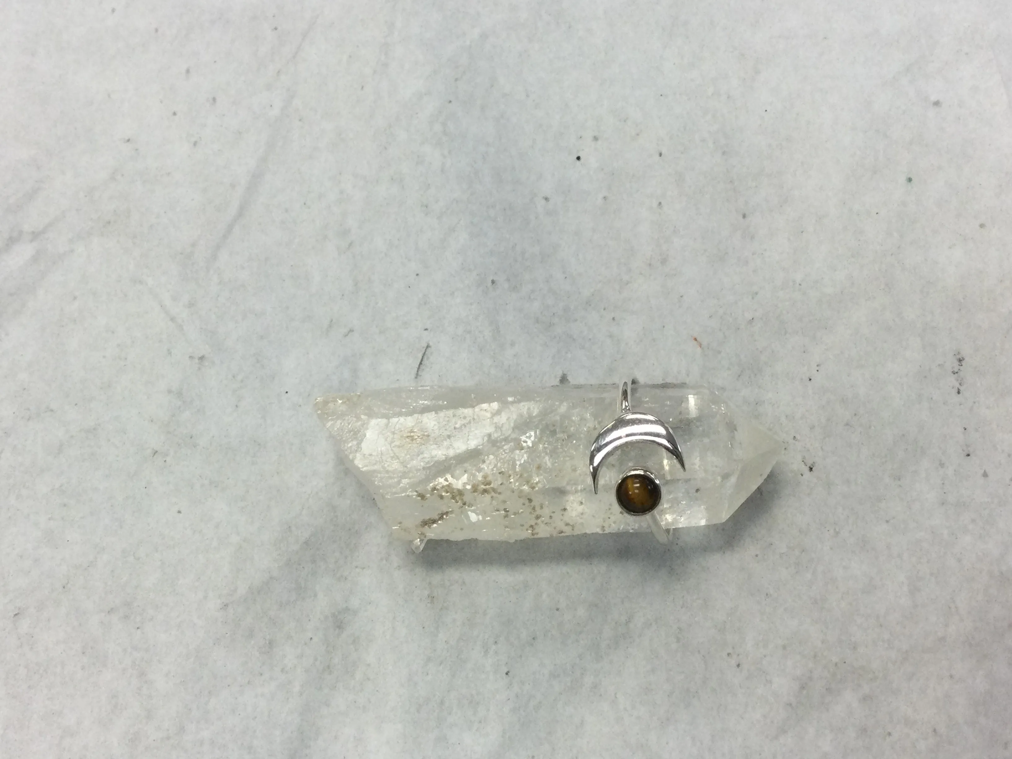 Silver Moon and Gemstone Ring (Various Stones)