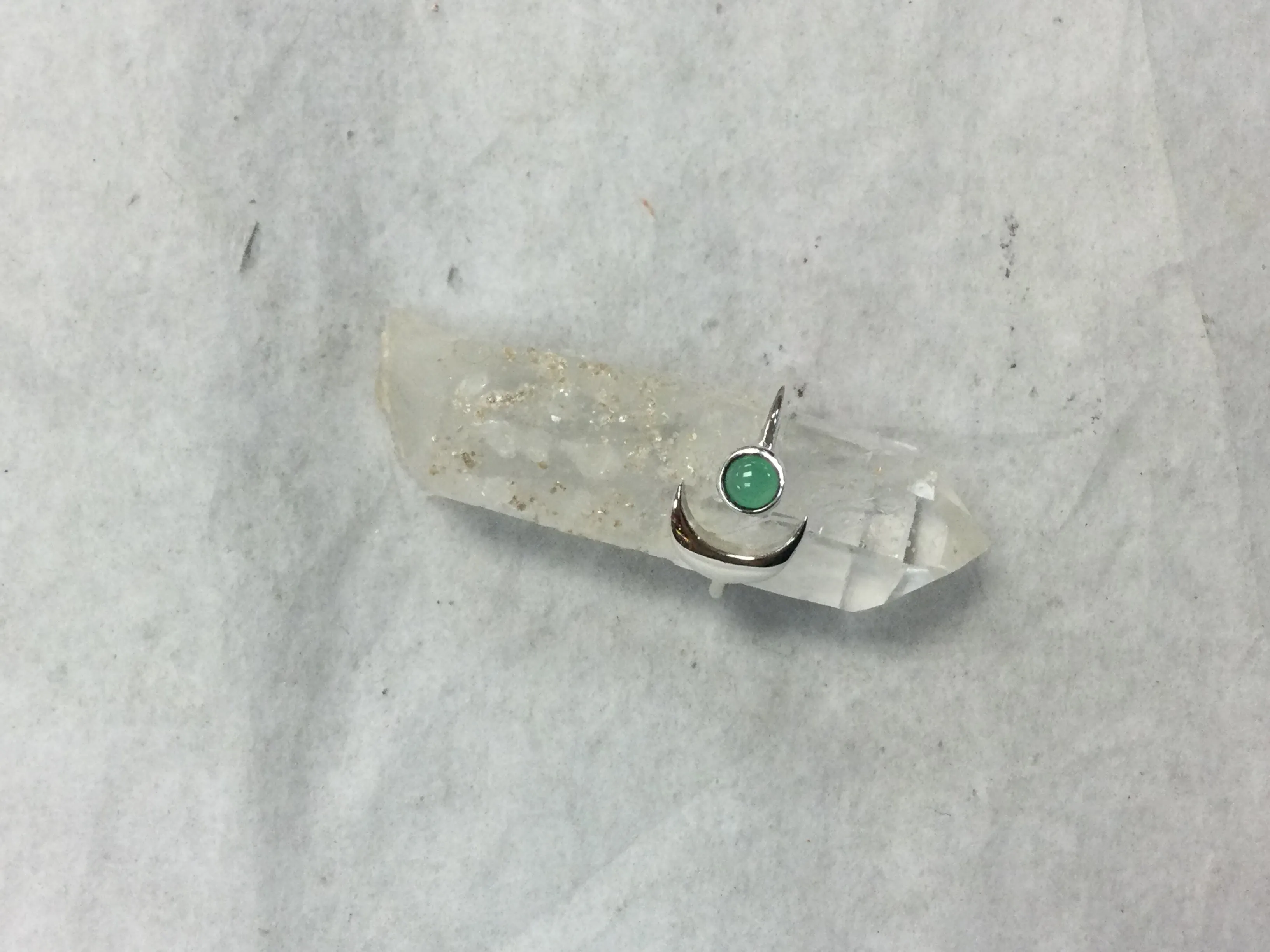 Silver Moon and Gemstone Ring (Various Stones)