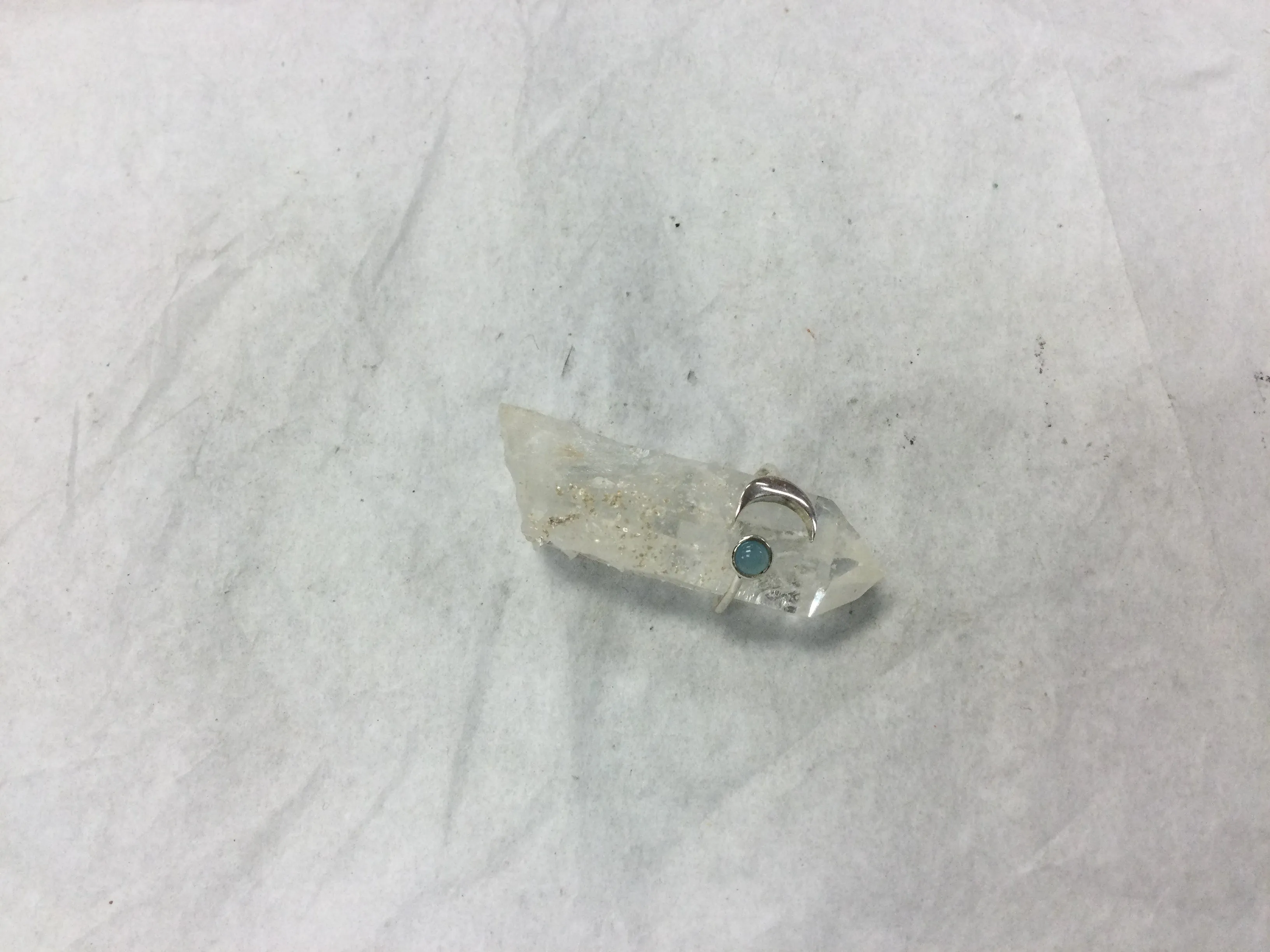 Silver Moon and Gemstone Ring (Various Stones)