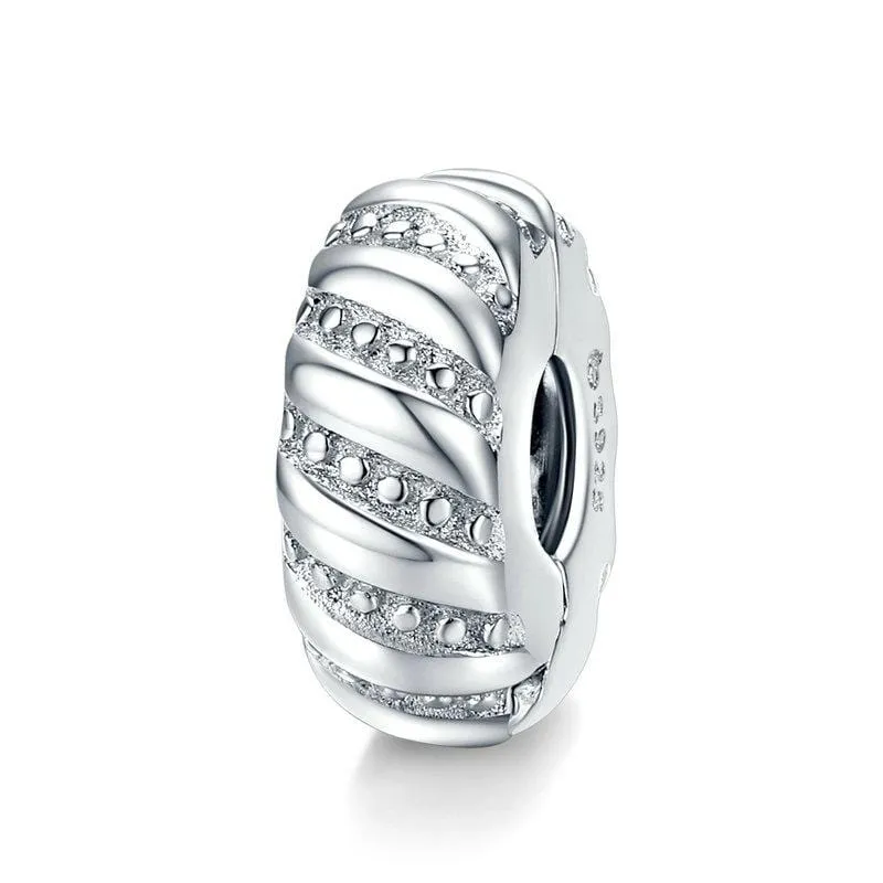 Silver Pattern Clip Stopper