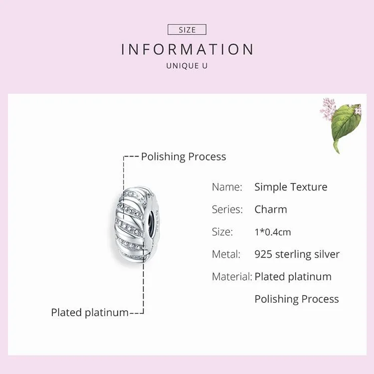 Silver Pattern Clip Stopper