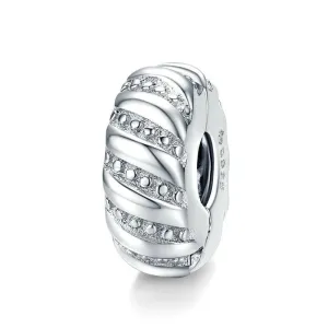 Silver Pattern Clip Stopper