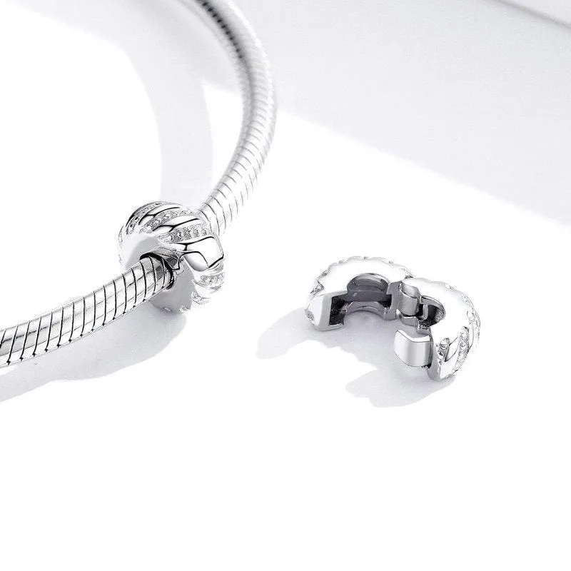 Silver Pattern Clip Stopper
