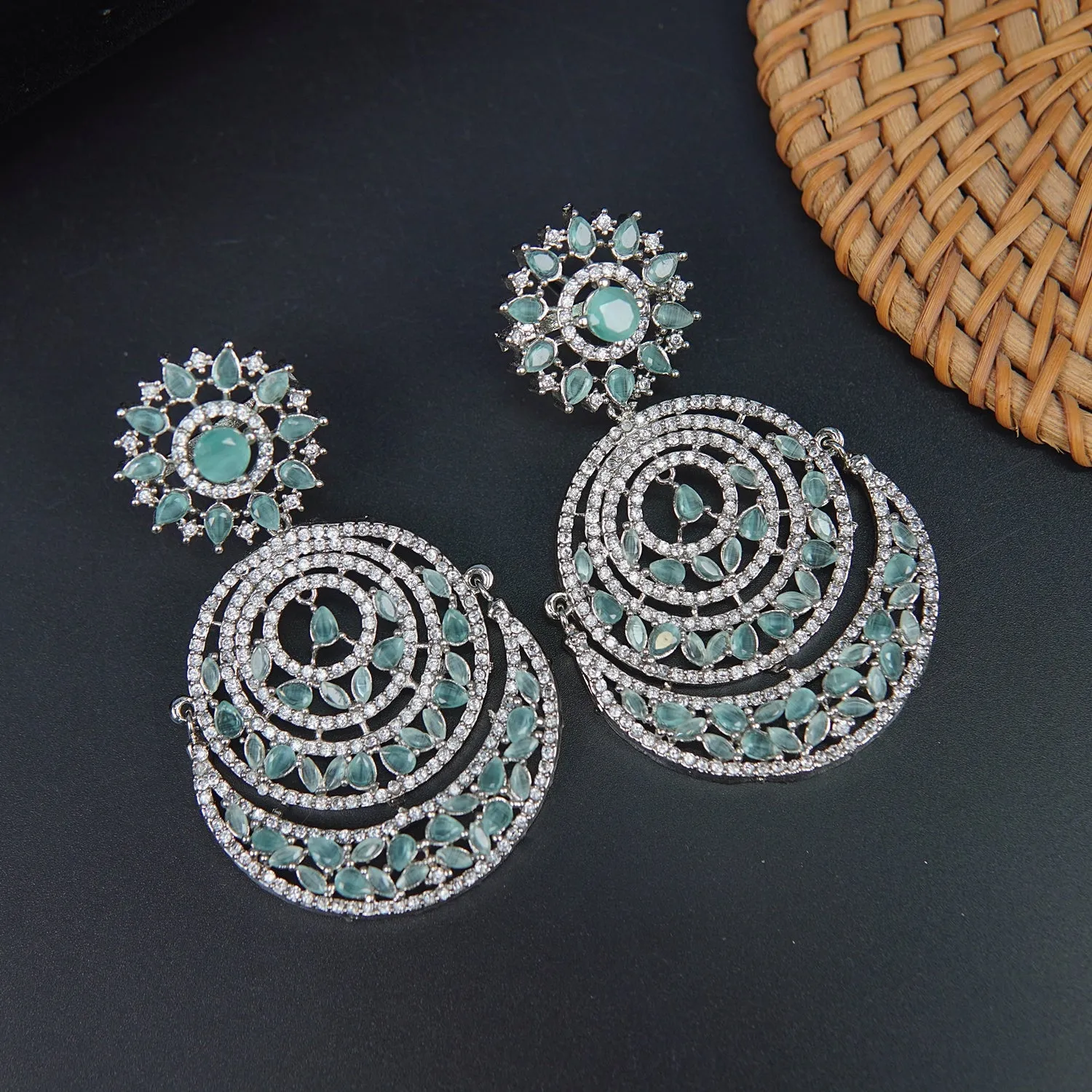 Silver Zirconia Bali Earrings