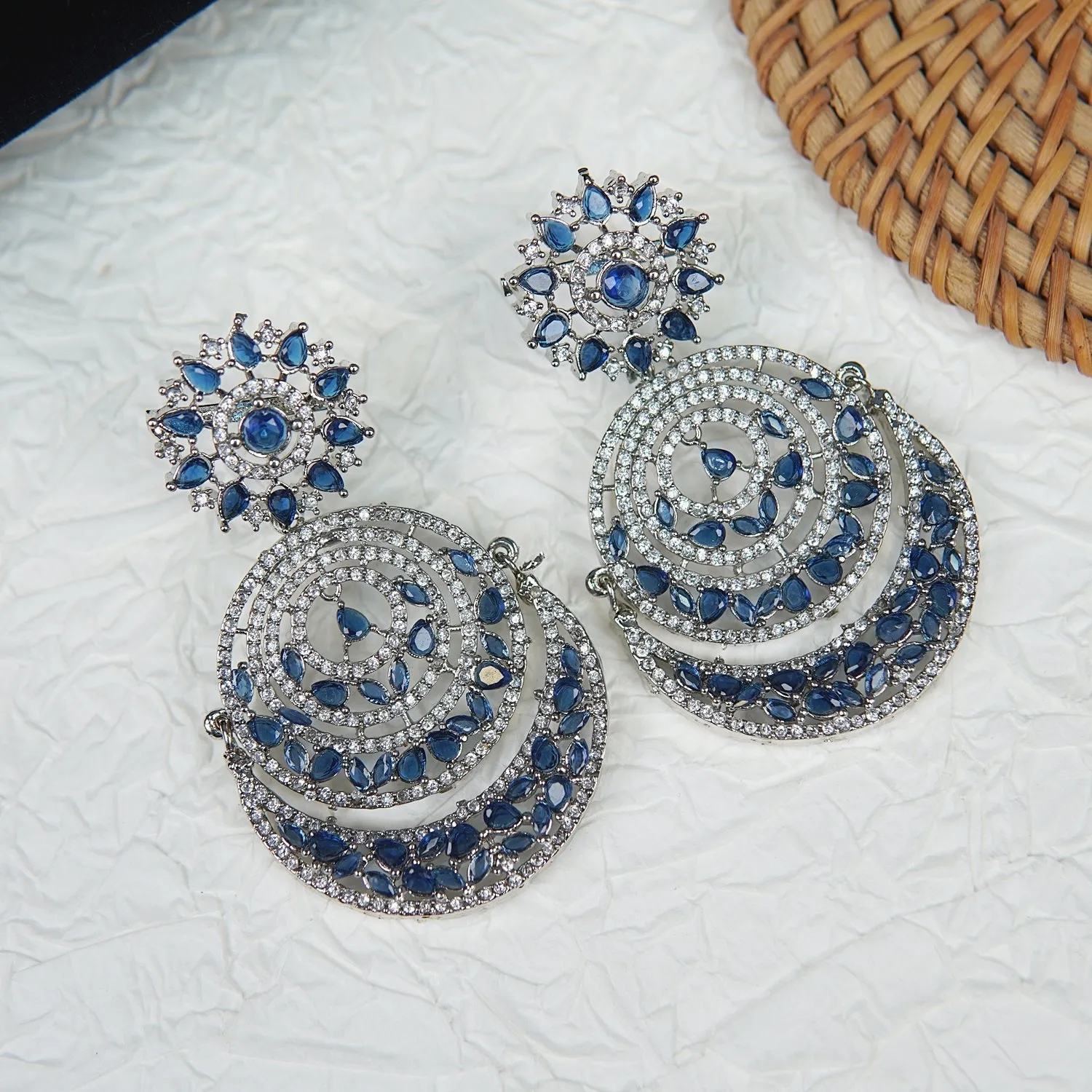 Silver Zirconia Bali Earrings