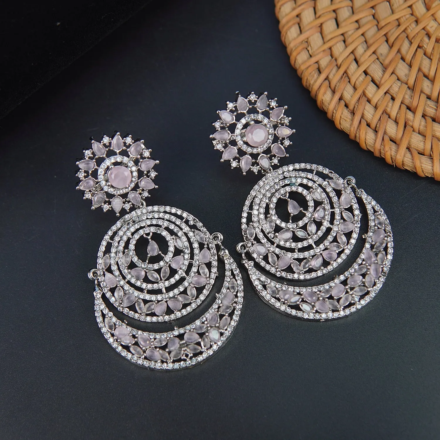 Silver Zirconia Bali Earrings