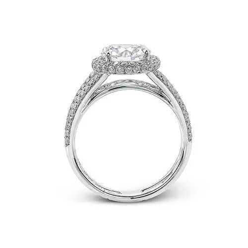 Simon G. 18k White Gold Diamond Split Shank Engagement Ring