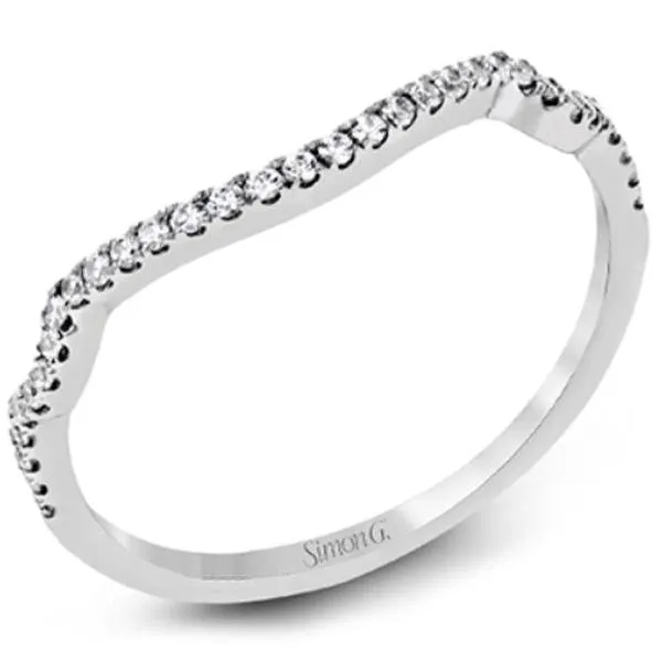Simon G. Curved Prong Set Round Diamond Wedding Ring