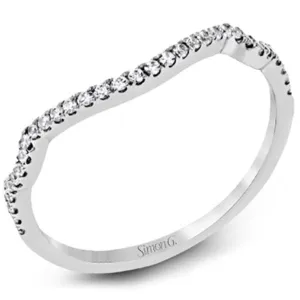 Simon G. Curved Prong Set Round Diamond Wedding Ring