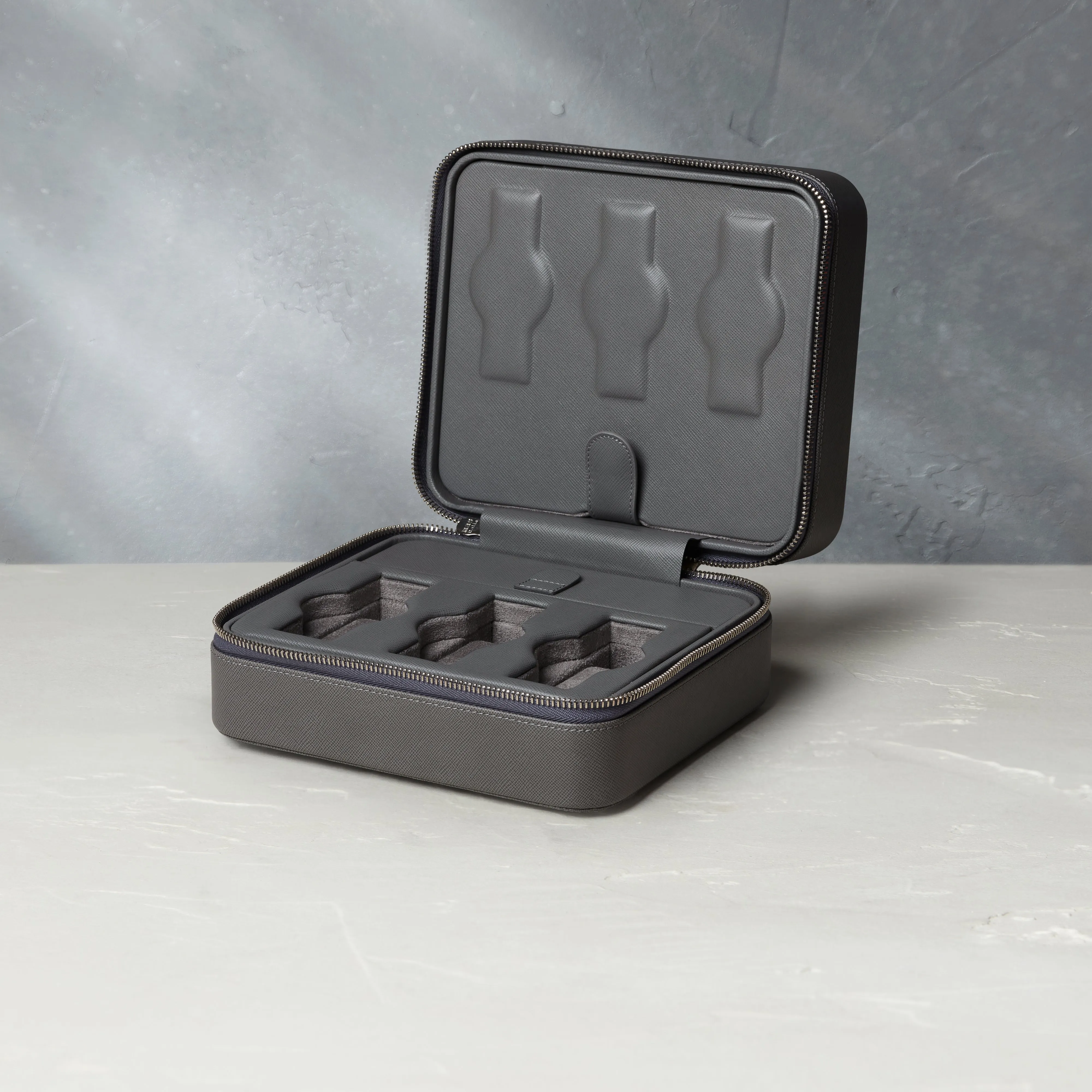 six-watch box, saffiano