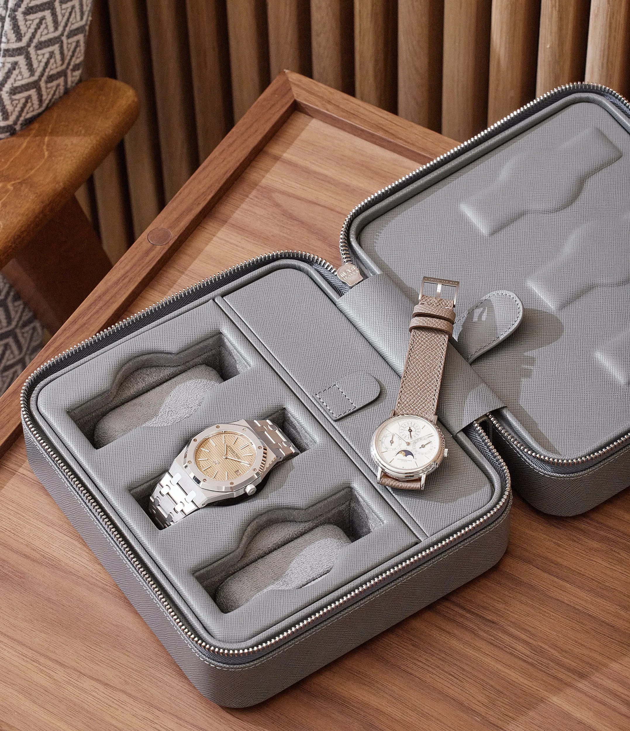 six-watch box, saffiano