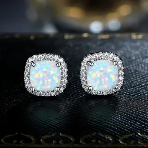 Small Exquisite Square Zirconia Earrings